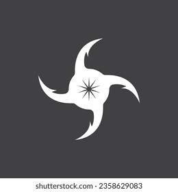 Ninja Shuriken logo vector template