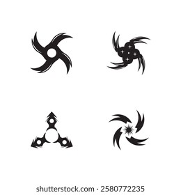 Ninja Shuriken logo vector template