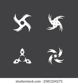 Ninja Shuriken logo vector template