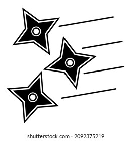 Ninja Shuriken Star Flat Icon Isolated On White Background