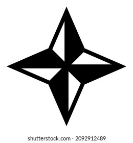 Ninja Shuriken Star Flat Icon Isolated On White Background