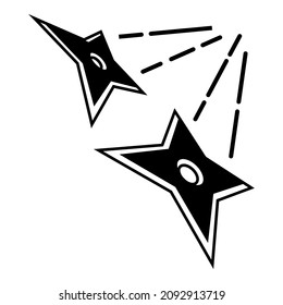 Ninja Shuriken Star Flat Icon Isolated On White Background