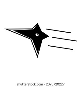 Ninja Shuriken Star Flat Icon Isolated On White Background