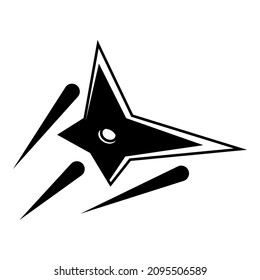 Ninja Shuriken Star Flat Icon Isolated On White Background