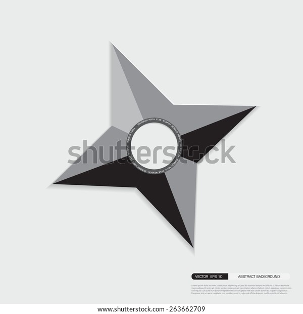 Ninja Shuriken Star Weapon Origami Star Stock Vector