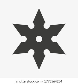 Ninja shuriken throwing star flat vector icon isolated on white background. Ninja star illustration for games and websites.