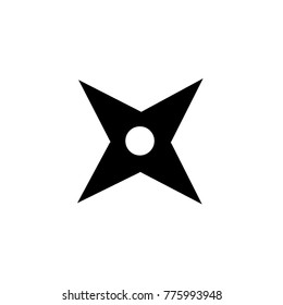 Ninja shuriken throwing star flat icon for games,  vector