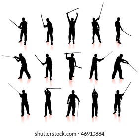 Ninja Silhouette Collection Original Vector Illustration