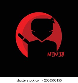 ninja silhouette logo minimalist concept
