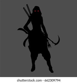 ninja silhouette pose