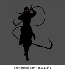 ninja silhouette pose
