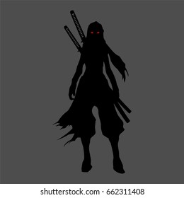 ninja silhouette pose