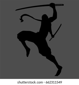 ninja silhouette pose