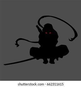 ninja silhouette pose
