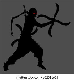 ninja silhouette pose