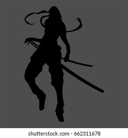 ninja silhouette pose