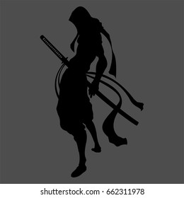 ninja silhouette pose