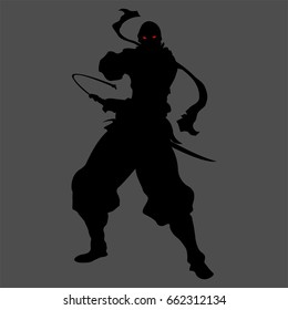 ninja silhouette pose