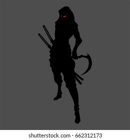 ninja silhouette pose