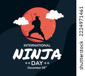 Ninja Silhouette Vector Logo. Suitable to use on international ninja day