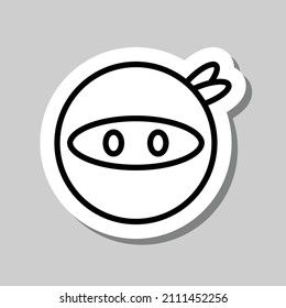 Ninja simple icon vector. Flat desing. Sticker with shadow on gray background.ai