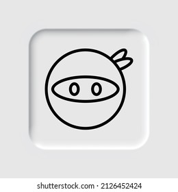 Ninja simple icon vector. Flat desing. Neumorphism design.ai