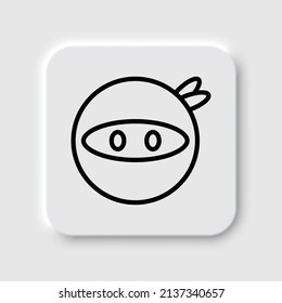 Ninja simple icon vector. Flat desing. Neumorphism design.ai