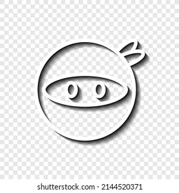 Ninja simple icon vector. Flat desing. White with shadow on transparent grid.ai