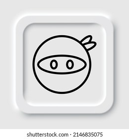 Ninja simple icon vector. Flat design. Neumorphism design.ai