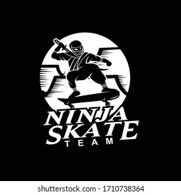 Ninja skate concept design in silhouette