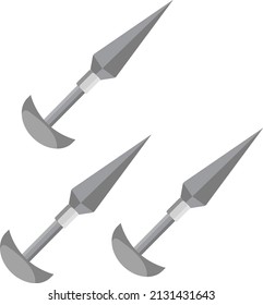 Ninja soldier weapon, illustration, vector on a white background.
