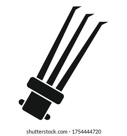Icono de los picos de Ninja. Ilustración simple del icono vector de pinzas ninja para el diseño web aislado en fondo blanco