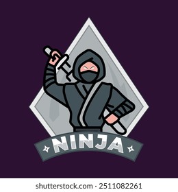 Vetor de modelo de logotipo de espião Ninja