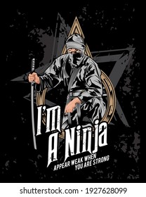 ninja squad character, ninja samurai swordsman illustration