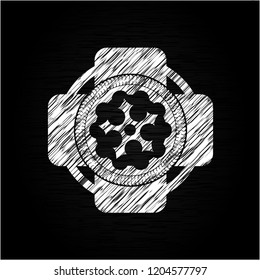 ninja star icon with chalkboard texture