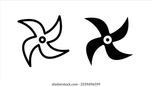 Ninja star Icon collection in filled and stroke style.