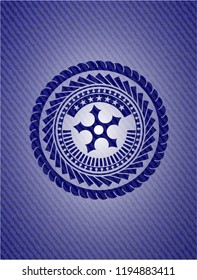 ninja star icon with denim texture