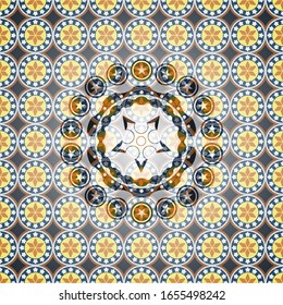 icono de estrella ninja dentro del fondo del emblema arabesco. decoración árabe.