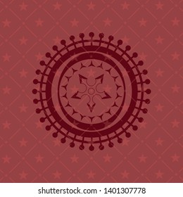 ninja star icon inside badge with red background