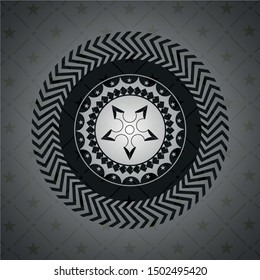 ninja star icon inside black emblem