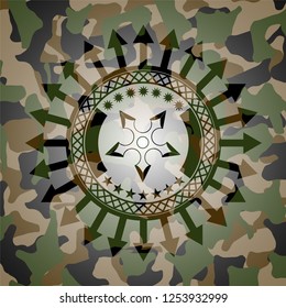 ninja star icon inside camo texture