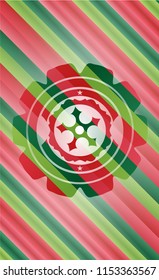 ninja star icon inside christmas colors style emblem.