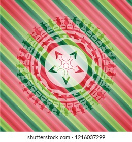 ninja star icon inside christmas badge.