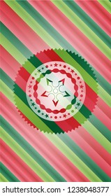 ninja star icon inside christmas badge background.