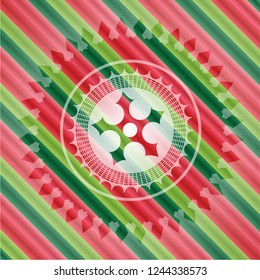 ninja star icon inside christmas badge.