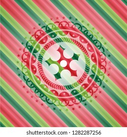 ninja star icon inside christmas style badge..