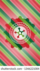 ninja star icon inside christmas badge background.
