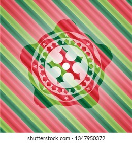 ninja star icon inside christmas emblem.
