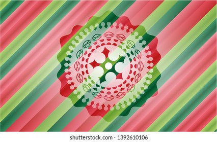 ninja star icon inside christmas badge.