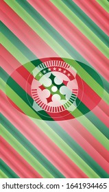 ninja star icon inside christmas colors emblem.
